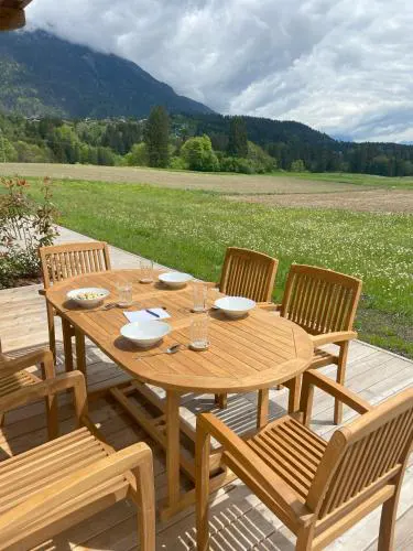 Entspannen im Holzchalet mit Panoramablick, Ruhe und Infrarotsauna