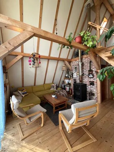 Cozy frame house in the wood