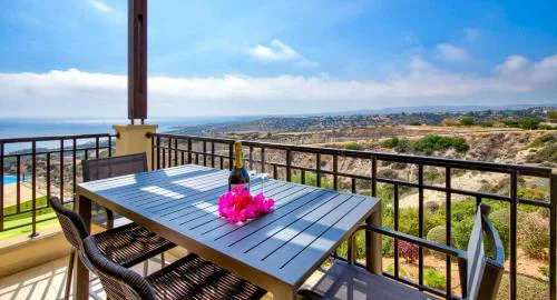 Beautiful Sea and Sunset Views from Apartment CE13, Theseus Village, Aphrodite Hills