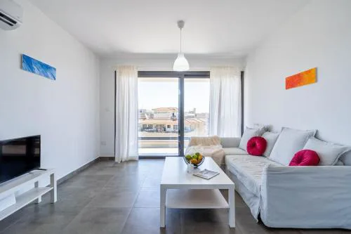 Maryam's 2-BR Apt Facing Larnaca Harbor With Pool