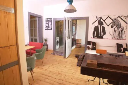 Artistic apartment with a balcony