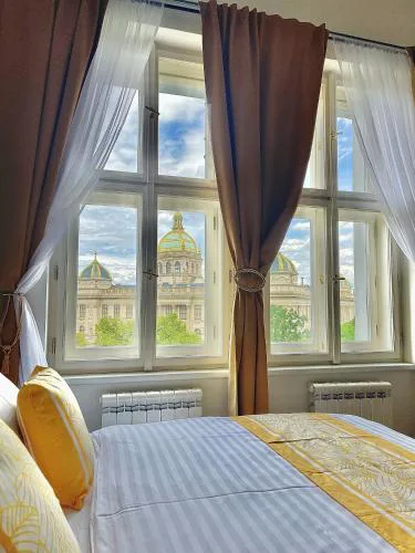 Prague 1 Center Elegant 2BR Apartment with Panoramic Museum View and King Bed