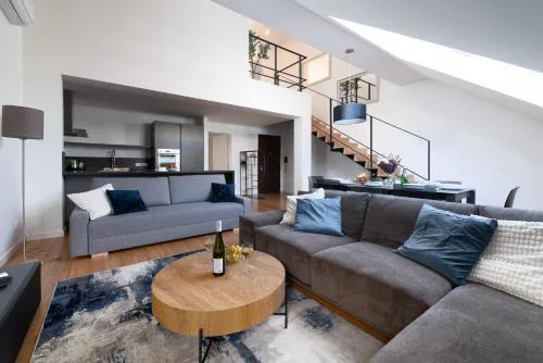 Two-level apart with a terrace near the Vltava River