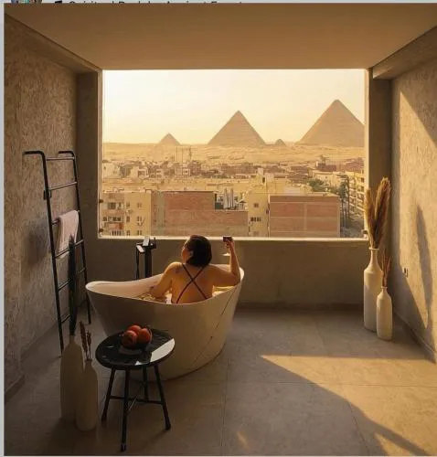 GITILounge Pyramids View Hot Tub