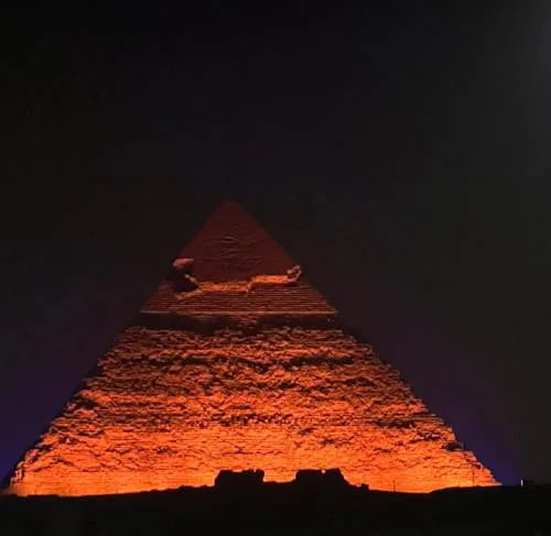 Golden king pyramids view INN