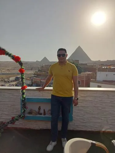Golden pyramids view
