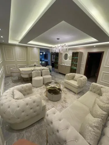 luxury, hotel-style apartment near Abbas El-Akkad and Makram Ebeid, with high-end finishing and furnishing, first-time occupancy