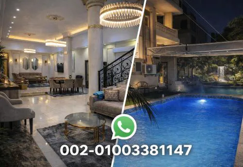 modern villa with coverable warm pool sheik zayed compound