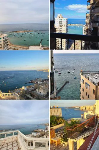 Villas with direct sea views and apartments with partial sea views in Miami, Alexandria, Al Safwa Tower,