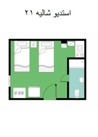 R1 CH21 studio 2 beds poolside garden terrace Green Beach