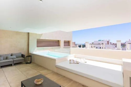 Stylish living with private pool