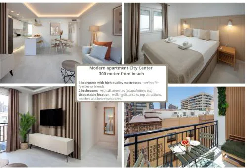 Modern apartment 300m from beach