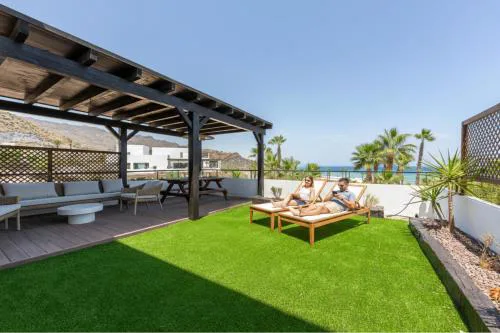 Resort Macenas #SeaViewApartment #TerraceAndSunbeds #2BR