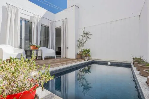 Duplex with terrace and pool in the center, WiFi, AC Matahacas dos dormitorios