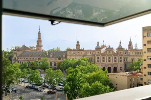 Parking gratuito y vistas a Plaza de España