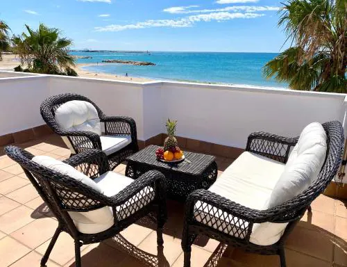House in front of the beach