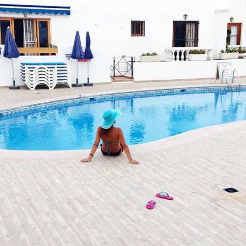 Blue Island House on the hill, with heated pool