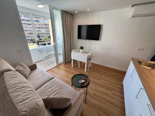 Modern apartment with pool and balcony
