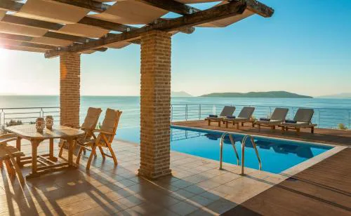 Seafront Karavi Villa with private sea access - Iris Villas Lefkada