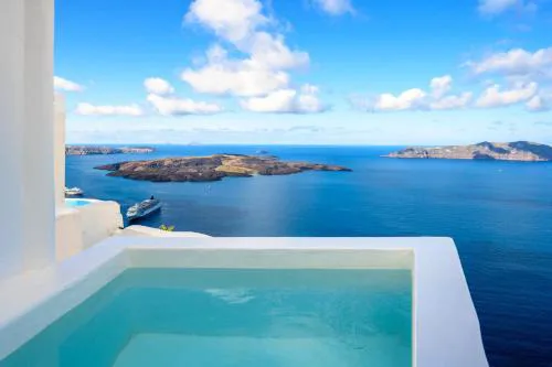 Karpimo Scenery - Caldera Sunset View - Private Hot Tub - Firostefani