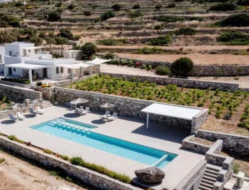 Stunning new villa with great pool area, magnificent panoramic sea view - Paros