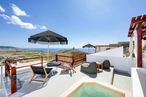 Santorini Rooftop Hot Tub Suite with Panoramic Views