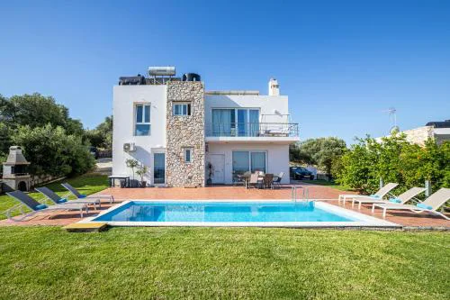 DIMITRA apartment with private pool and sea view -the ground floor of a two storey building