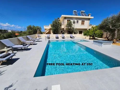 Villa Daratso with private heated pool view to the sea