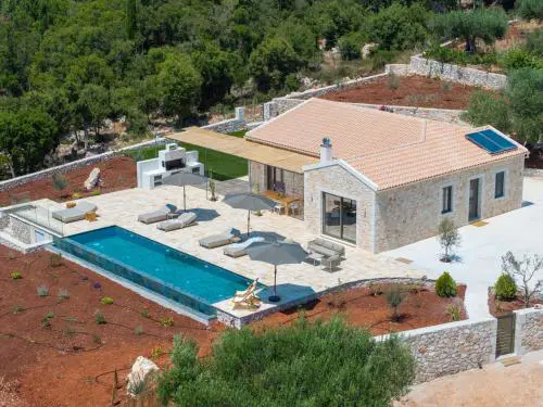 Fiscardo Luxury Stone Villa Amente, with sunset view!