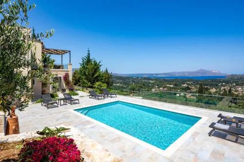 Villa Anthos - Superb panoramic sea and hill views with private pool
