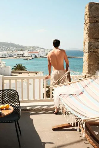 Yalos Hotel Sunset view Mykonos town private rooms