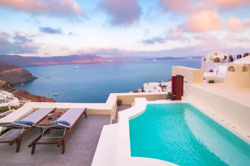 Elegant Santorini Villas Villas Aloia Private Hot Tub Air Conditioning