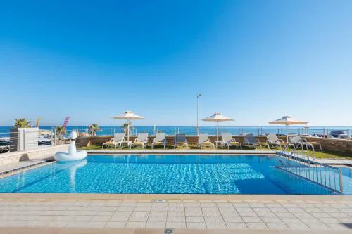 Irida beachfront Villa for 12 steps to amenities
