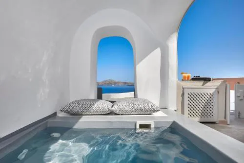 Elegant Santorini House 1 Bedroom Villa Caldera View-Outdoor Hot