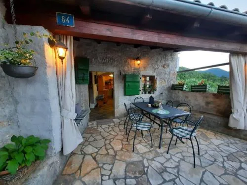 Stone House in Dobrec with Sea View & Pool