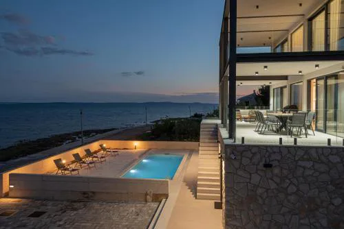 Luxury Seafront Villa Aurea - with private Pool, Game Room & Stunning Sea Views