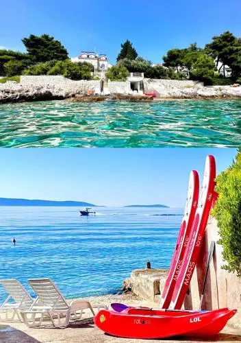 Luxury Seaside Villa with a classic Mediterranean Olive Garden, a fully equipped Professional Kitchen, Pool, Sauna, Padle Boards and Canoe - Miolin Beach House