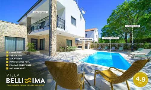 VILLA - BELLISSIMA Malinska with private heated pool and table tennis - smart TV