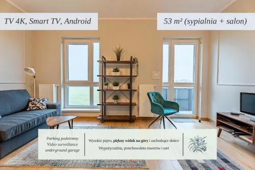 53m2 Apartament Premium z Widokiem na Góry, Balkon, Zachód Słońca, Parking - Kłodzko - Przyjaciół Ziemi Kłodzkiej, Centrum Kotlina Kłodzka