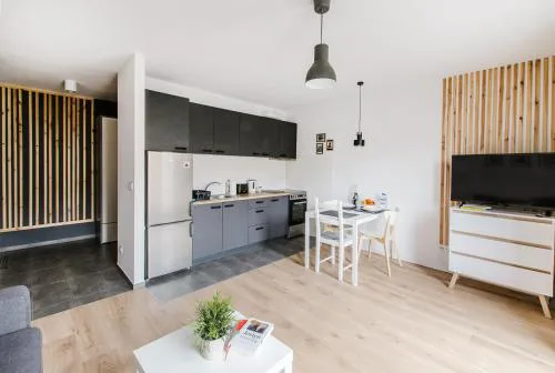 Black Apartment- Modern Studio in the City Center!