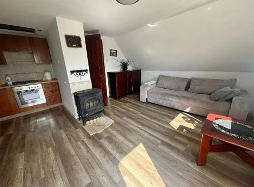 Leba - Apartament z tarasem przy kanale portowym - widok na statki