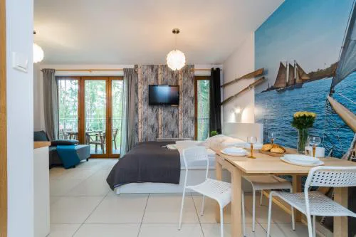 Apartamenty Mierzeja - Baltic Park Stegna, Studio 24 m2, 500 m od plaży, bezpłatny Meleks