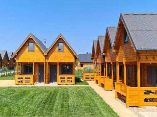 Two-story holiday homes close to the seaside beach