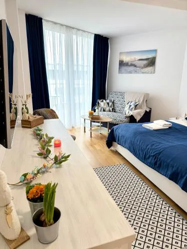 AL-DOM Apartament Seaside z bocznym widokiem na morze i miejscem w hali garażowej
