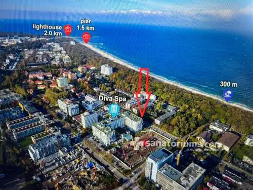Apartament prywatny, w 4 -gwiazdkowym Hotelu Diva, balkon, 300m do morza, do dworca PKP pieszo 10 minut, darmowe WiFi w apartamencie, dodatkowo płatne - Parking, SPA, Siłownia, Squash