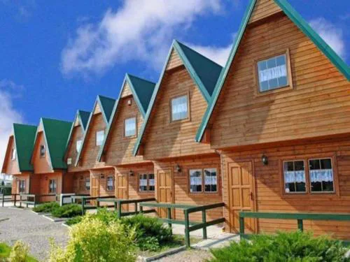 Two-story wooden houses close to the beach