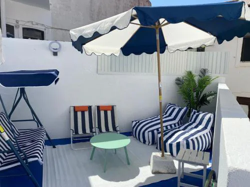 Blue Beach Home with Terrace