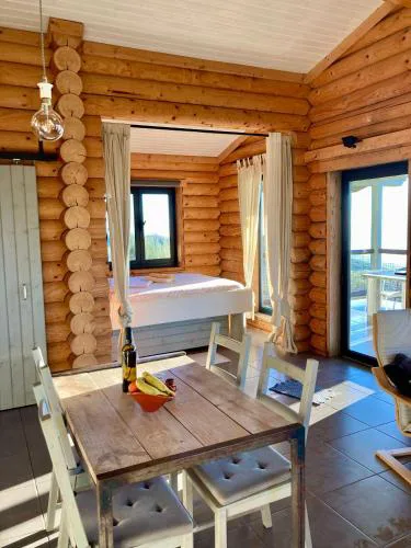 Private Mountain Log Cabin with amazing panoramic sunset views at small scale nature resort