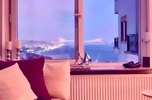 A million dollar view of the Bosporus and balcony