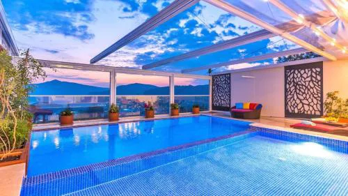 Kalkan 2 bedroom villa with private heated pool pool and Jacuzzi